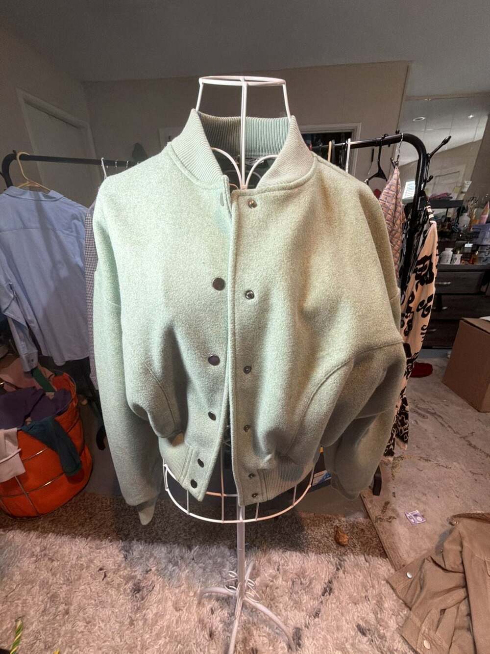 Zara Green Bomber Jacket Size S